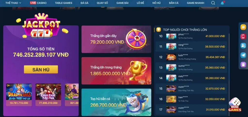 Đa dạng sản phẩm giải trí của 9win